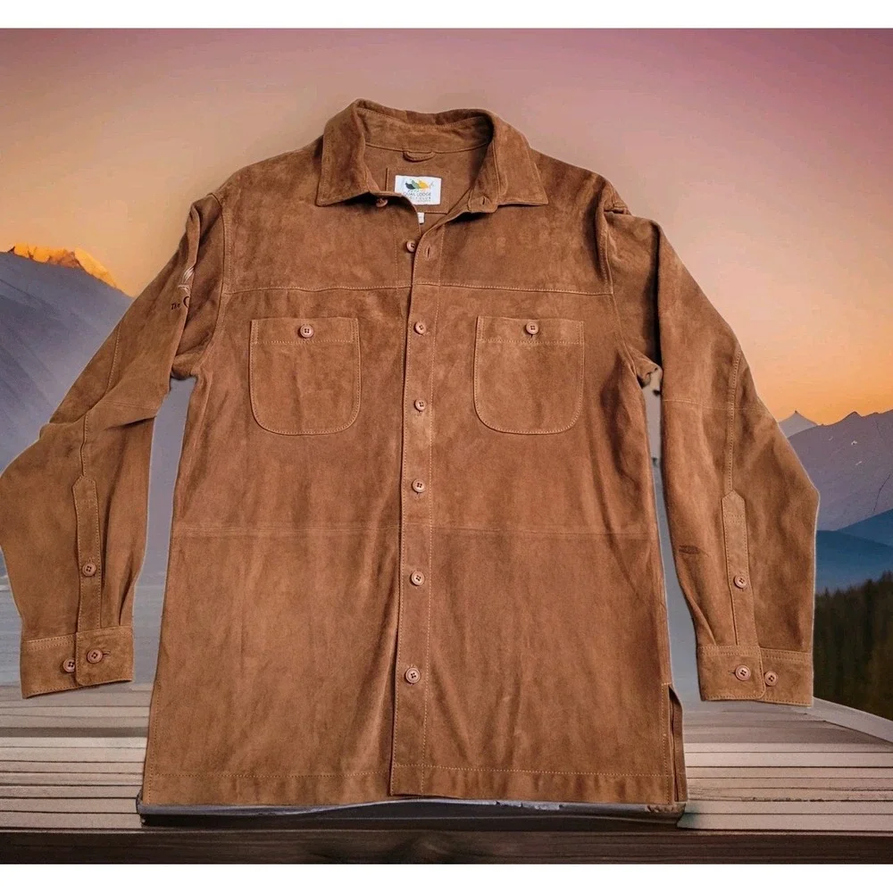 The Quail Motorsports Gathering Leather Shirt Mens M Carmel Calif Shacket Golf - Picture 1 of 16